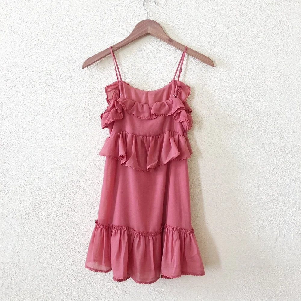 NWT Red Carter Ruffled Mini Dress XS - Picture 3 of 4